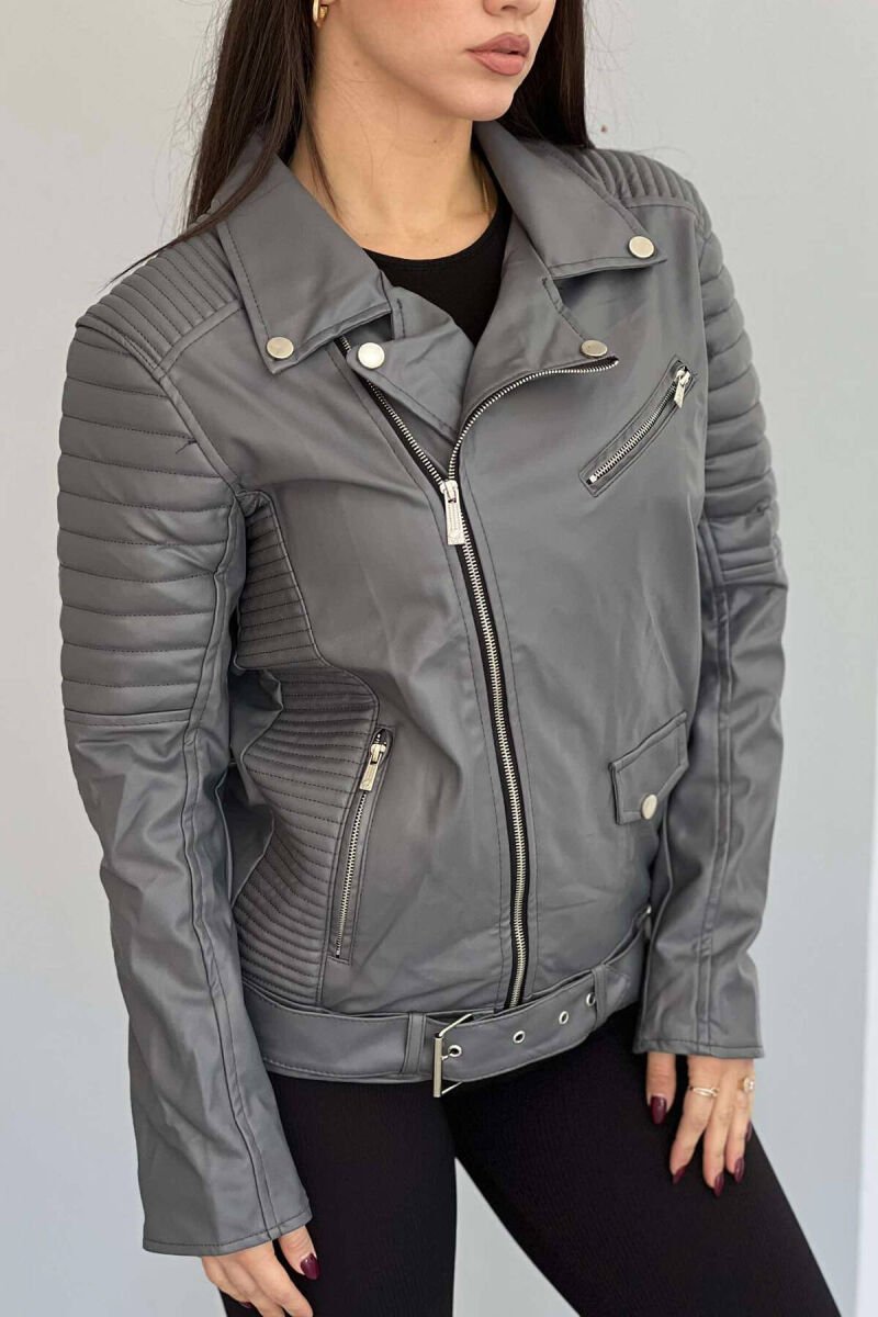 XHAKETË MOTORRISTI PËR FEMRA NË NGJYRËN GRI - 3