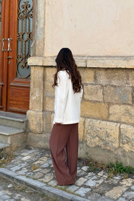 XHAKETË NJË NGJYRËSHE E THJESHTË PËR FEMRA NË NGJYRËN E BARDHË - 3