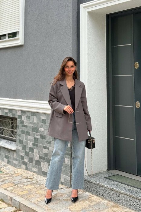 XHAKETE NJE NGJYRESHE KLASIKE ME DY KOPSA PER FEMRA NE NGJYRE GRI - 2