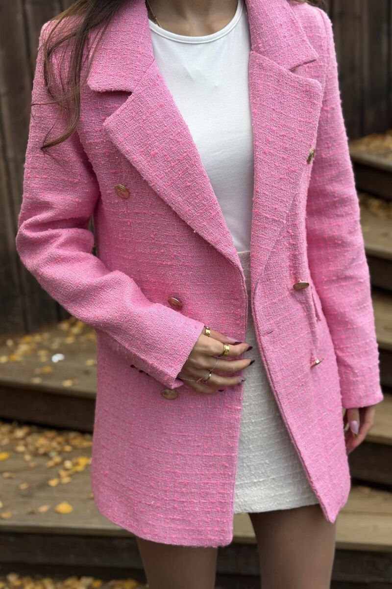 XHAKETE NJE NGJYRESHE ME BUTONA GOLD PER FEMRA NE NGJYRE ROZE - 2
