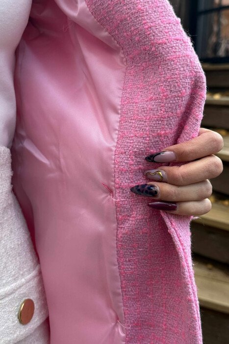 XHAKETE NJE NGJYRESHE ME BUTONA GOLD PER FEMRA NE NGJYRE ROZE - 4