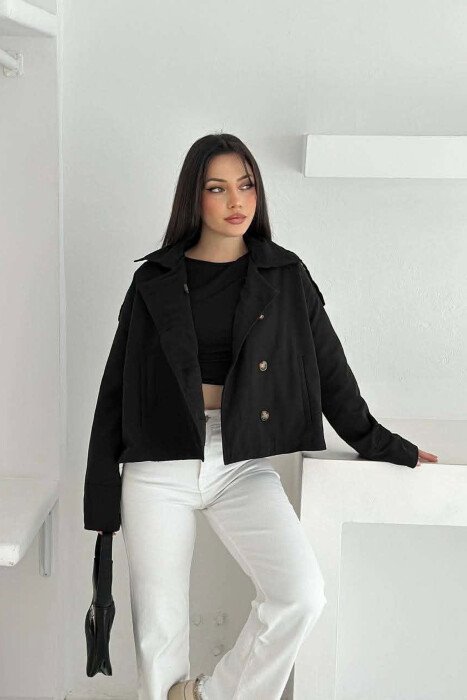 XHAKETE NJE NGJYRESHE ME BUTONA PER FEMRA NE NGJYRE TE ZEZE - KLAUDIO FASHION