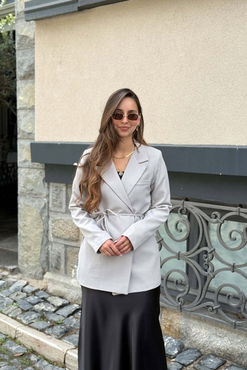 XHAKETE NJE NGJYRESHE ME LIDHESE TEK BELI PER FEMRA NE NGJYRE GRI TE ZBARDHUR - 1