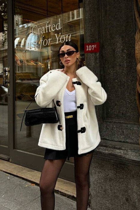 XHAKETË NJË NGJYRËSHE PËR FEMRA NË NGJYRËN E BARDHË - KLAUDIO FASHION