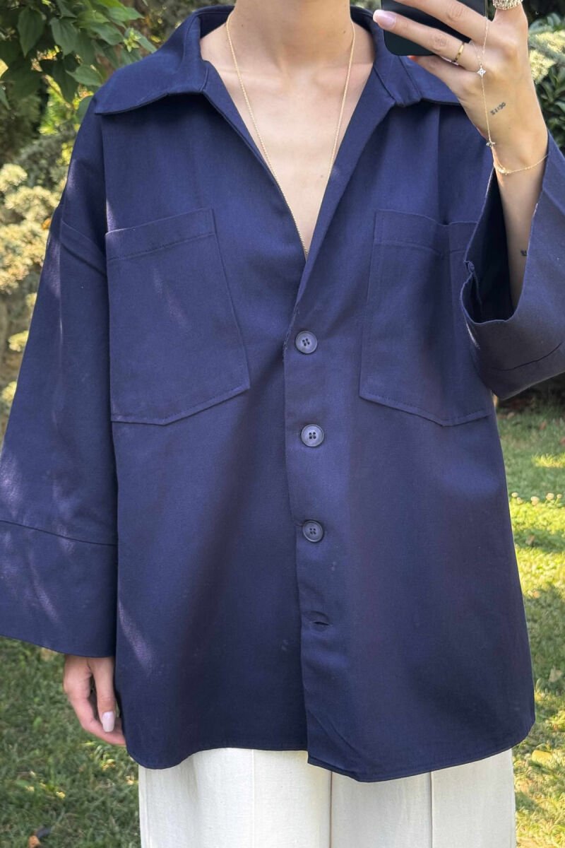 XHAKETË OVERSIZE PËR FEMRA NË NGJYRËN BLU - 5