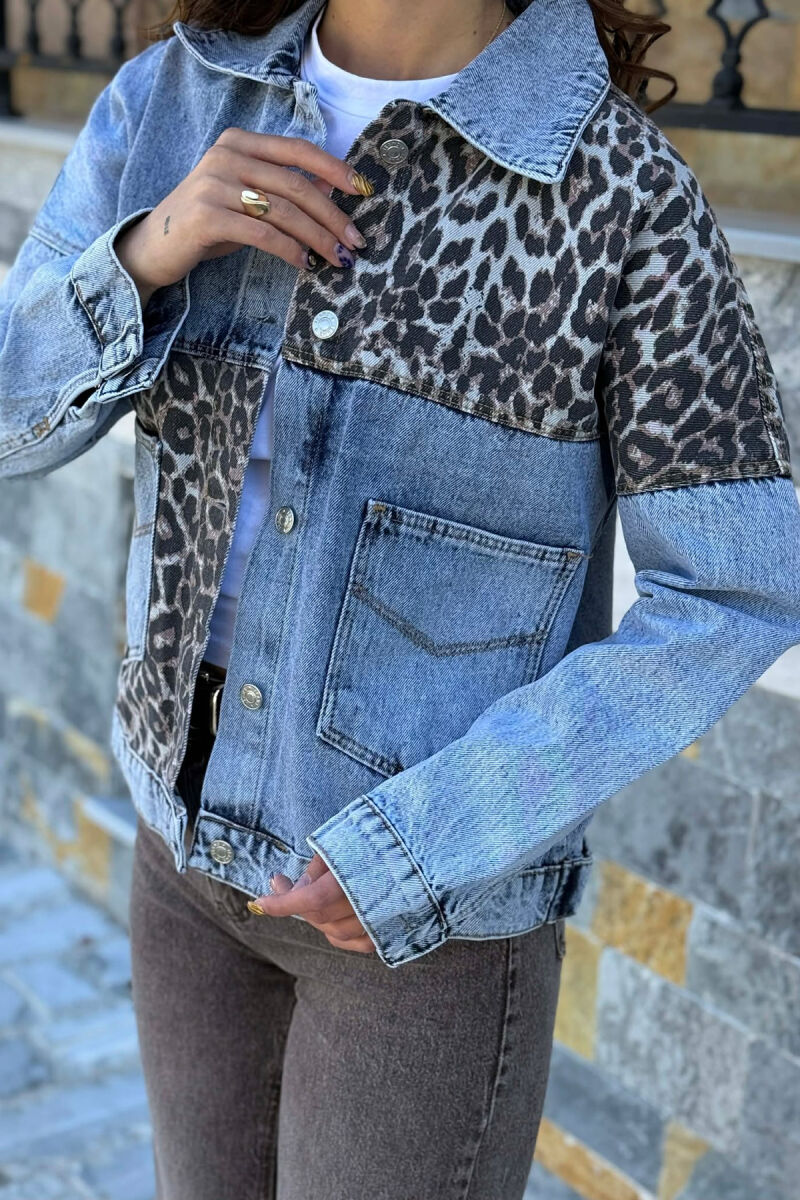 XHAKETE XHINS ME DIZJAN LEOPARD PER FEMRA NE NGJYRE BLU TE ZBARDHUR - 5