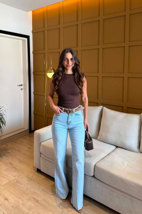 XHINSE ME RRIP PER FEMRA NE NGJYRE BABY BLU - KLAUDIO FASHION