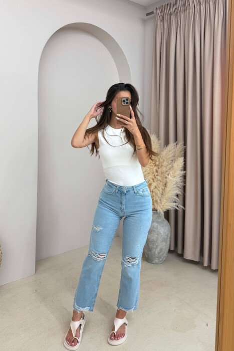 XHINSE NJE NGJYRESHE TE GRISURA PER FEMRA NE NGJYRE BLU TE ZBARDHUR - KLAUDIO FASHION