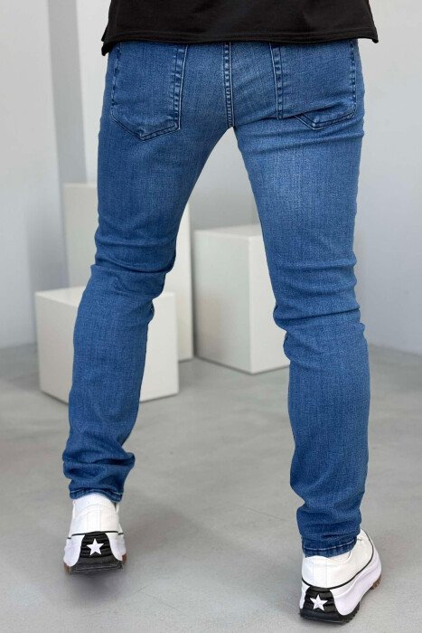 XHINSE NJË NGJYRËSHE TË THJESHTA PËR MESHKUJ NË NGJYRËN BLU - 3