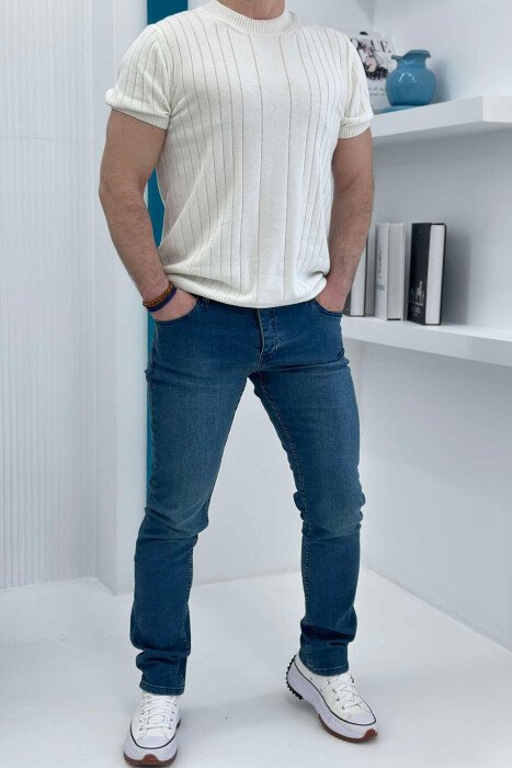 XHINSE NJË NGJYRËSHE TË THJESHTA PËR MESHKUJ NË NGJYRËN BLU - 1