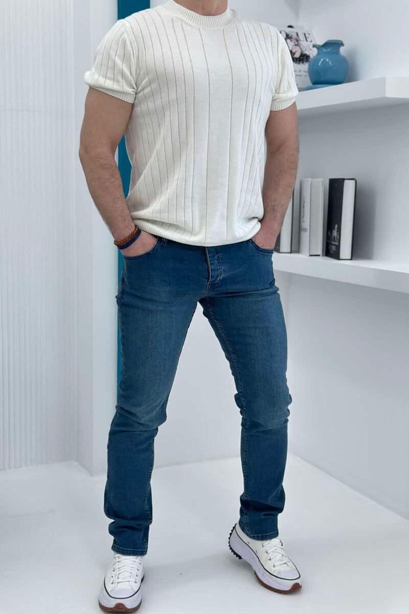 XHINSE NJË NGJYRËSHE TË THJESHTA PËR MESHKUJ NË NGJYRËN BLU - 1