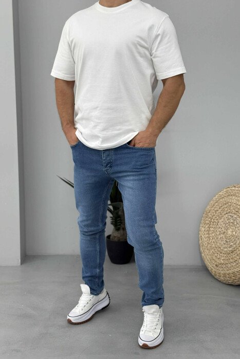 XHINSE NJË NGJYRËSHE TË THJESHTA PËR MESHKUJ NË NGJYRËN BLU - 1