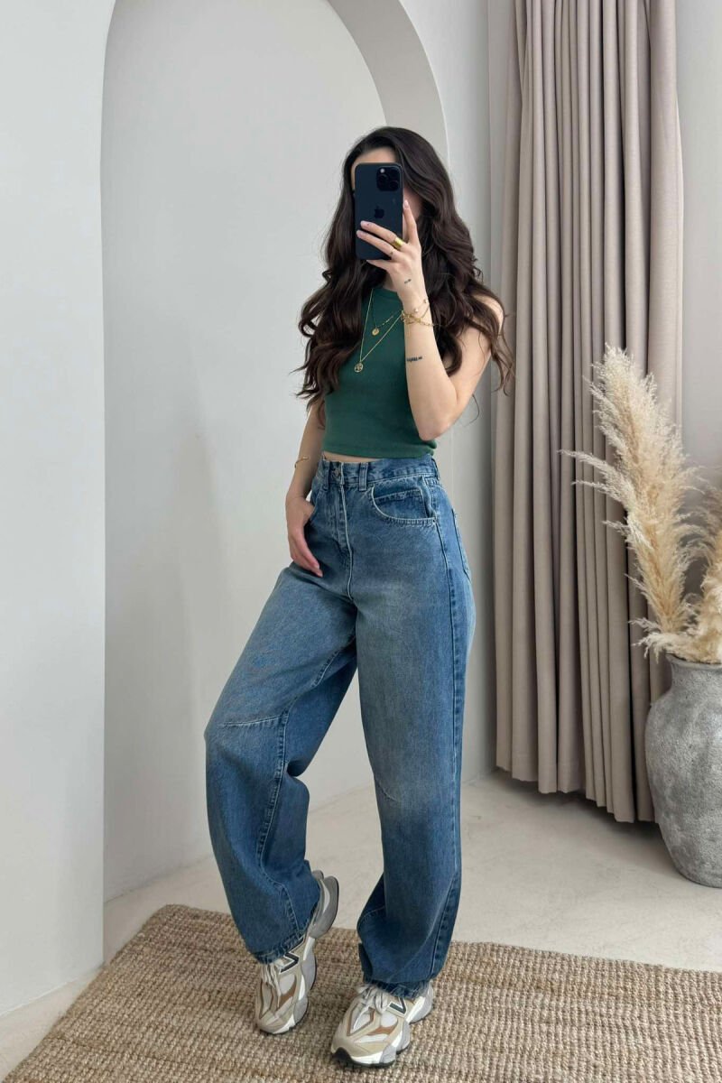 XHINSE PËR FEMRA STIL BOYFRIEND NË NGJYRË BLU - 2