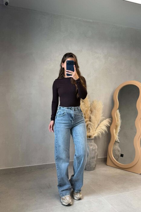 XHINSE TE GJERA ME RRIP PER FEMRA NE NGJYRE BLU TE HAPUR - KLAUDIO FASHION