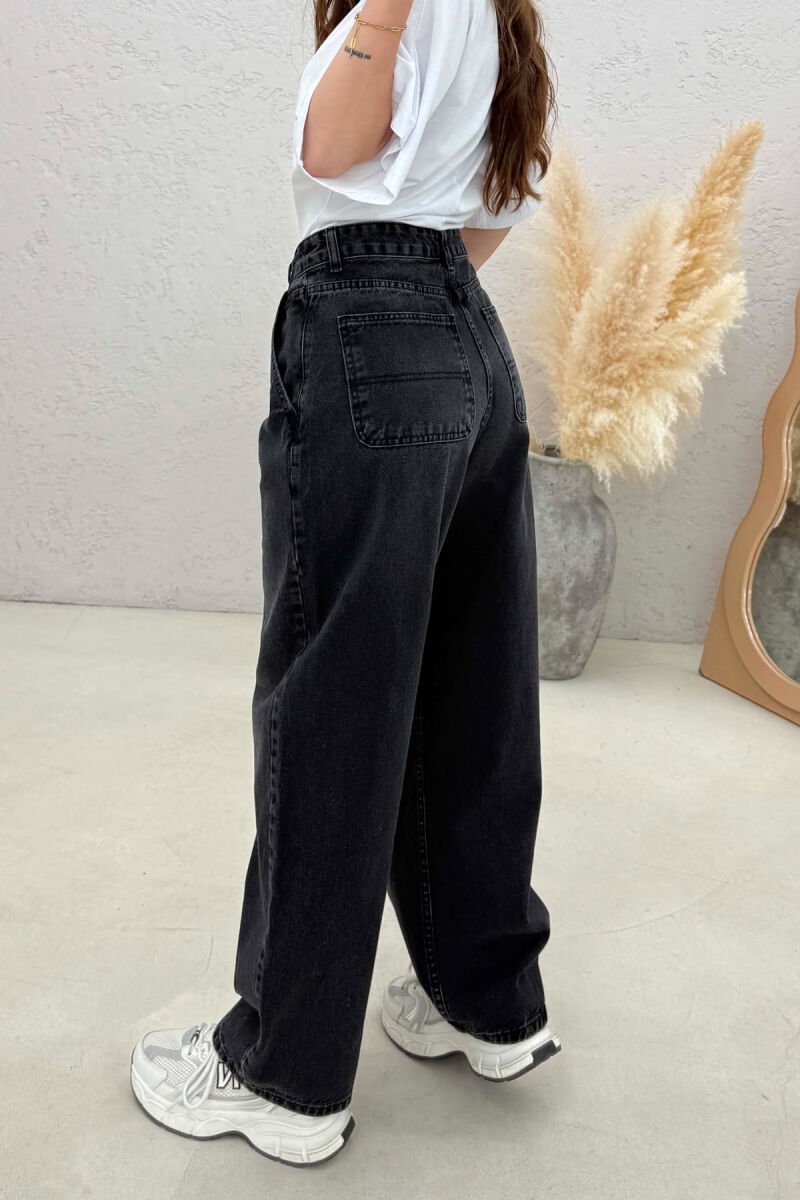 WIDE LEG WOMEN JEANS DARK GREY/GEE - 2