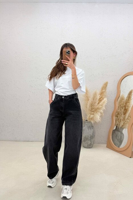 WIDE LEG WOMEN JEANS DARK GREY/GEE 