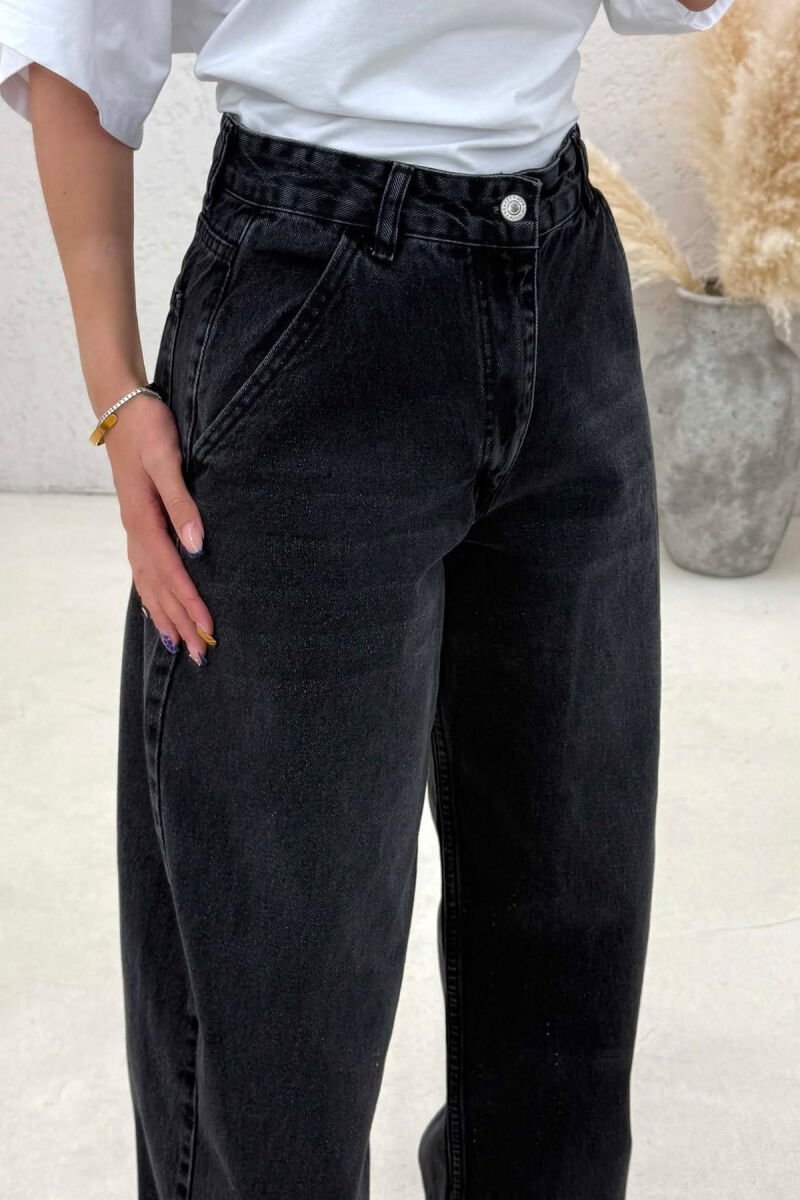 WIDE LEG WOMEN JEANS DARK GREY/GEE - 3