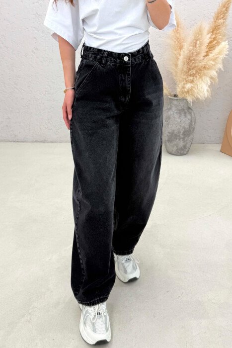 WIDE LEG WOMEN JEANS DARK GREY/GEE - 4