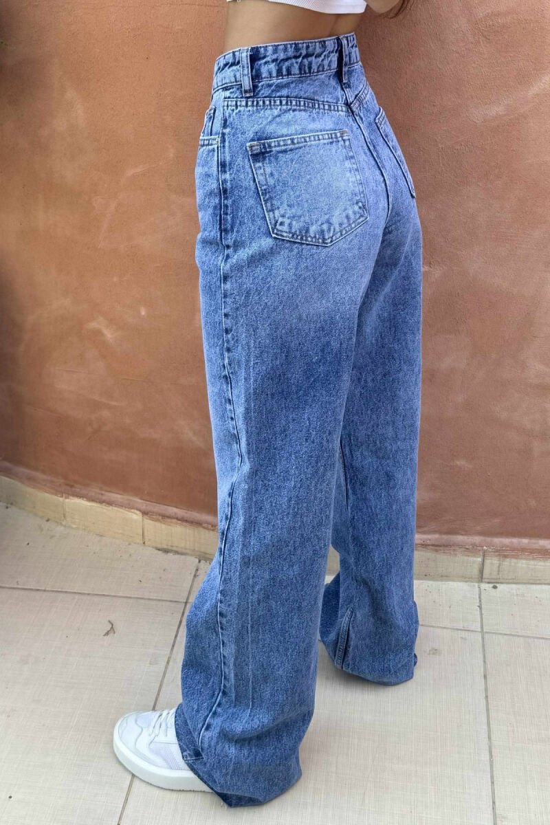 XHINSE TË GJERA TË THJESHTA PËR FEMRA NË NGJYRËN BLU - 4