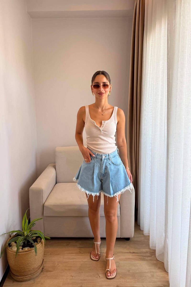 XHINSE TE SHKURTRA BAGGY PER FEMRA NE NGJYRE BABY BLUE - 5