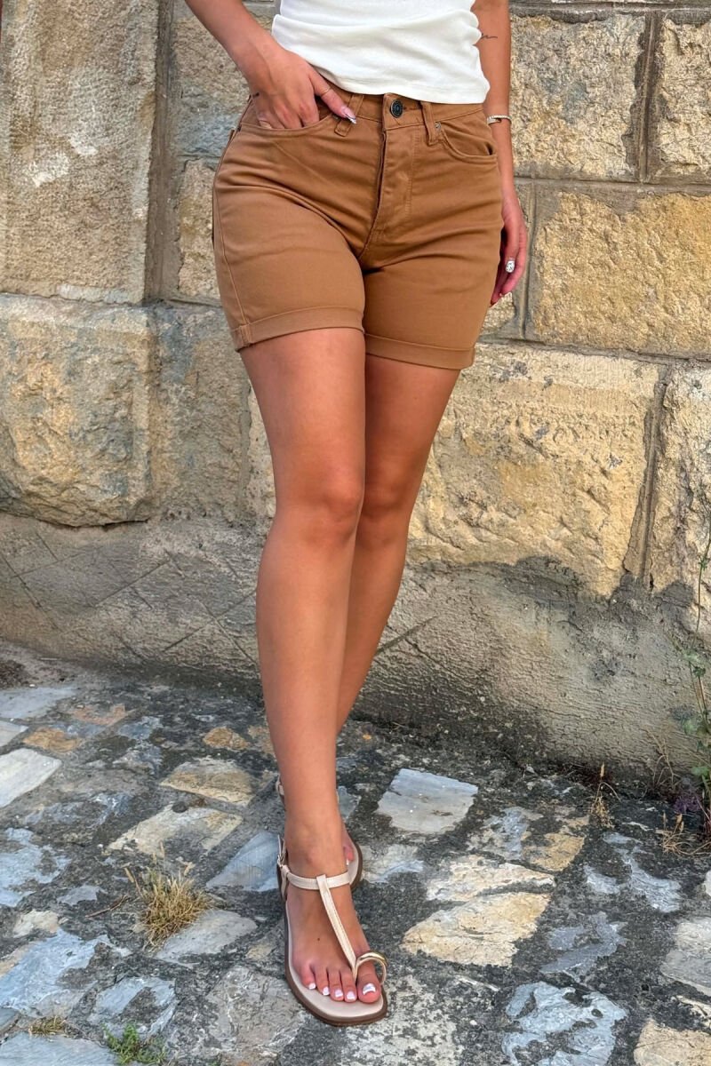 XHINSE TE SHKURTRA TE THJESHTA PER FEMRA NE NGJYRE KAFE - 5