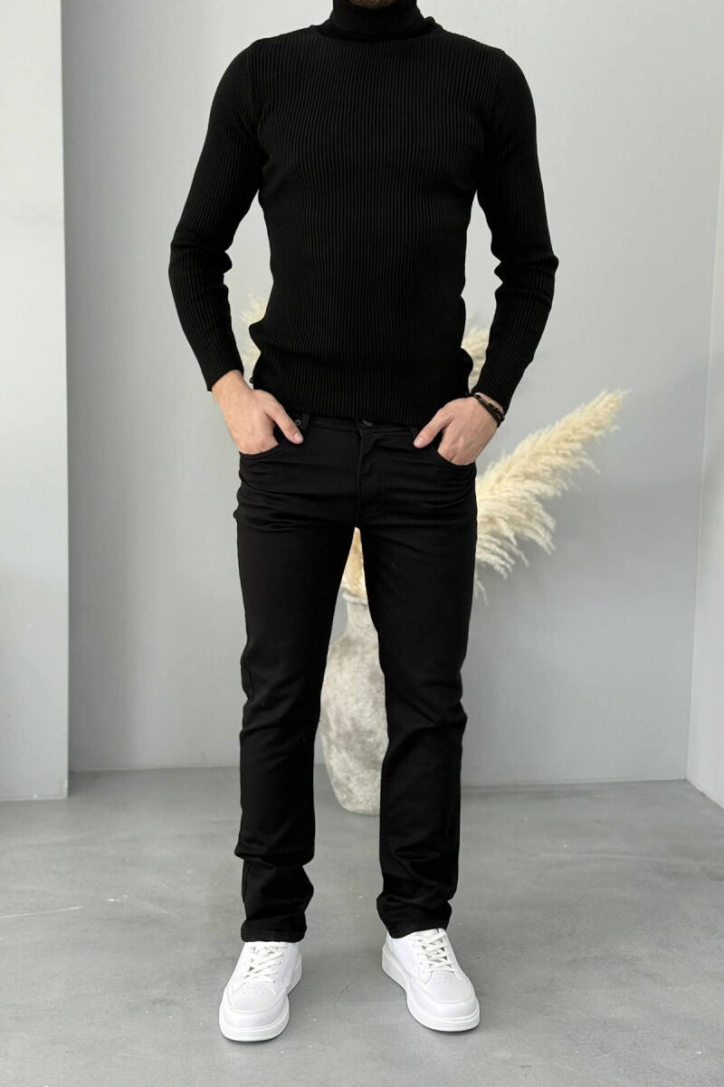 XHINSE TË THJESHTA FORMALE ME ELASTICITET PËR MESHKUJ NË NGJYRË TË ZEZË - 1