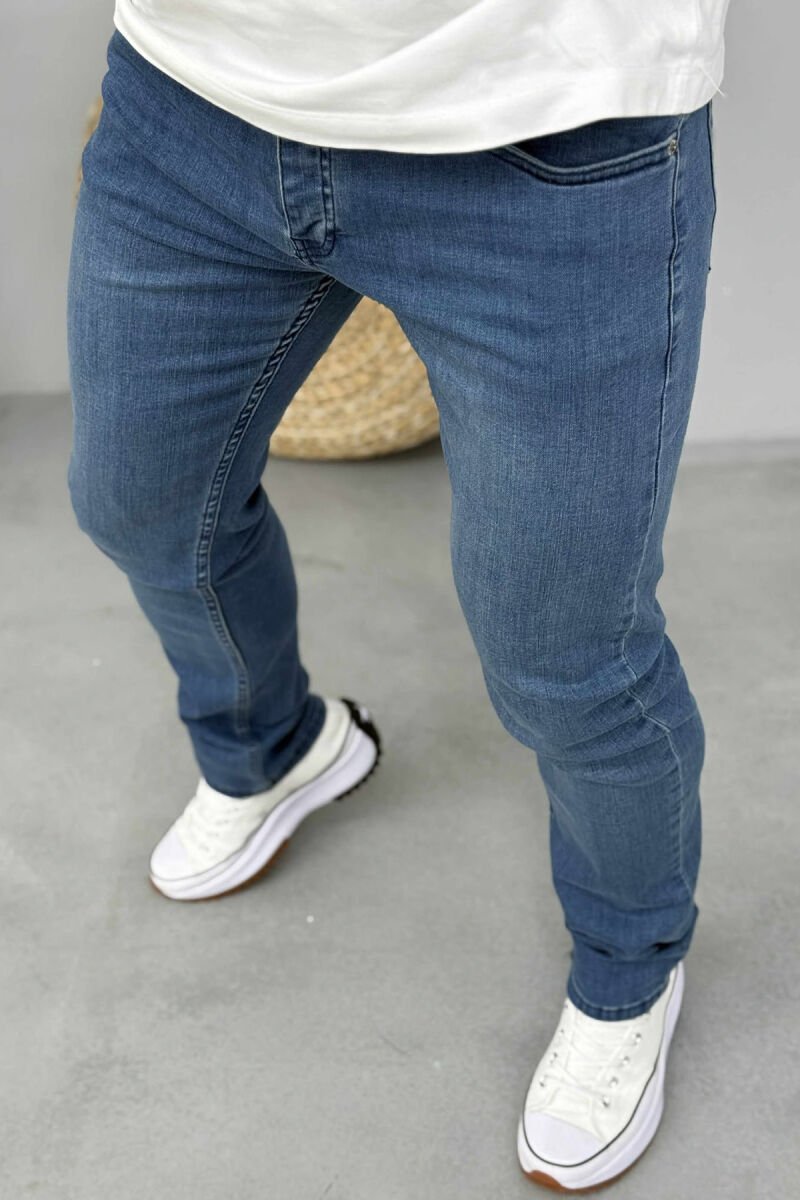 XHINSE NJË NGJYRËSHE TË NGUSHTA PËR MESHKUJ NË NGJYRËN BLU - 3