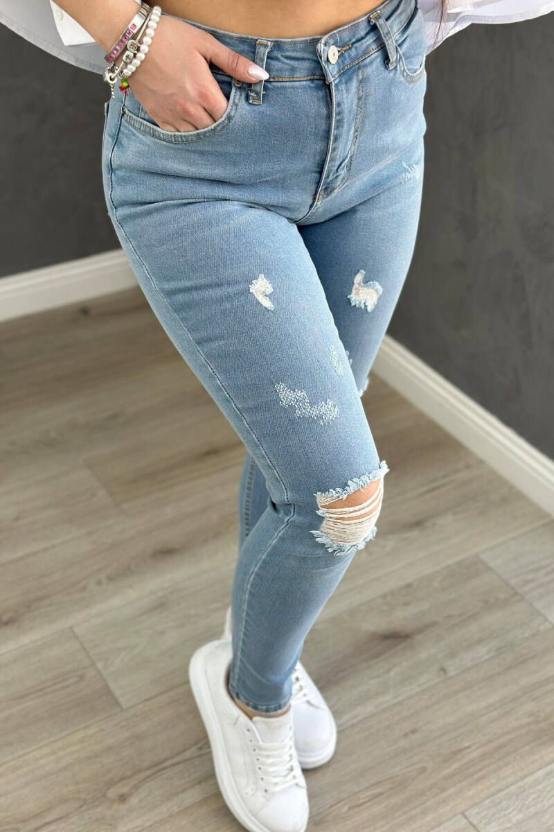 XHINSE TË THJESHTA PËR FEMRA NË NGJYRËN BLU TË ZBARDHUR - 2