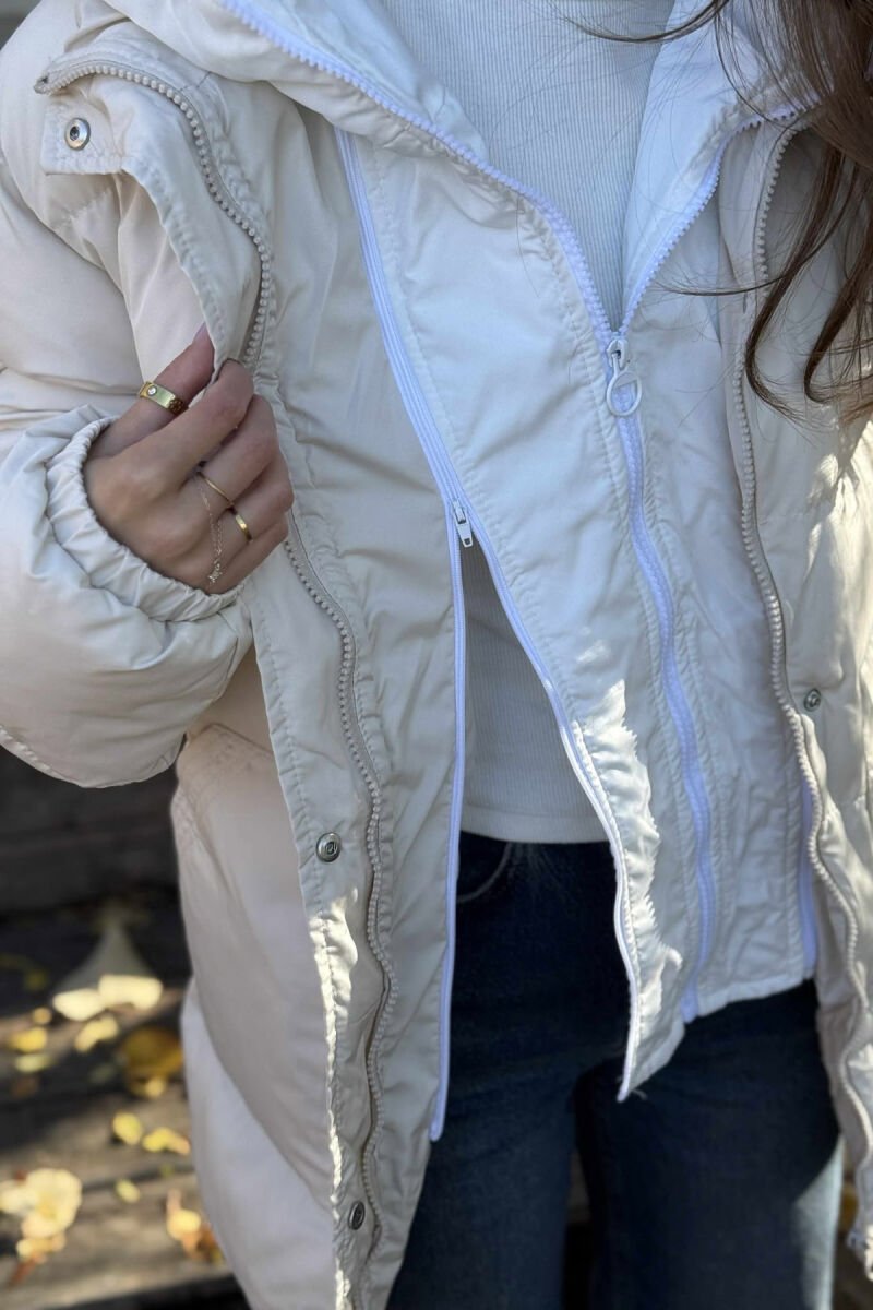 XHUP ME KAPUC PËR FEMRA NË NGJYRËN KREM - 5