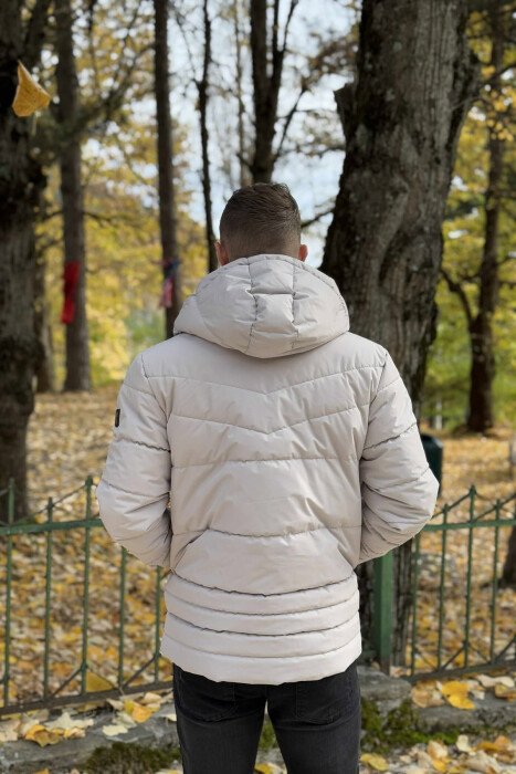 XHUP NJË NGJYRËSH ME PUSH PËR MESHKUJ NË NGJYRËN GRI E ZBARDHUR - 6