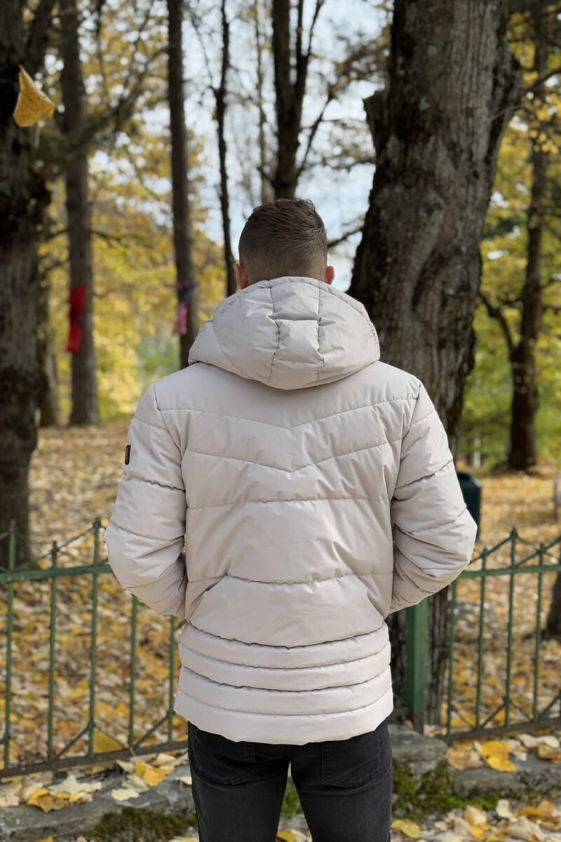 XHUP NJË NGJYRËSH ME PUSH PËR MESHKUJ NË NGJYRËN GRI E ZBARDHUR - 6