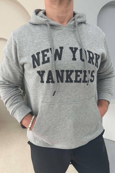 YANKEES SIMPLE MEN HOODIE GREY/GRI - KLAUDIO FASHION