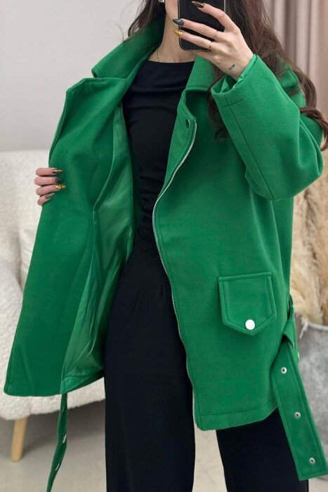 ZIPPED WOMEN JACKET GREEN/JESHILE - 1
