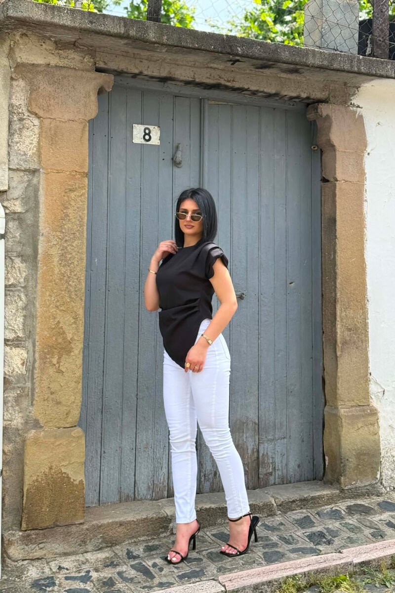 ZIPPER AND BUTTON DETAILS SKINNY WOMEN JEANS WHITE-E BARDHE - 2