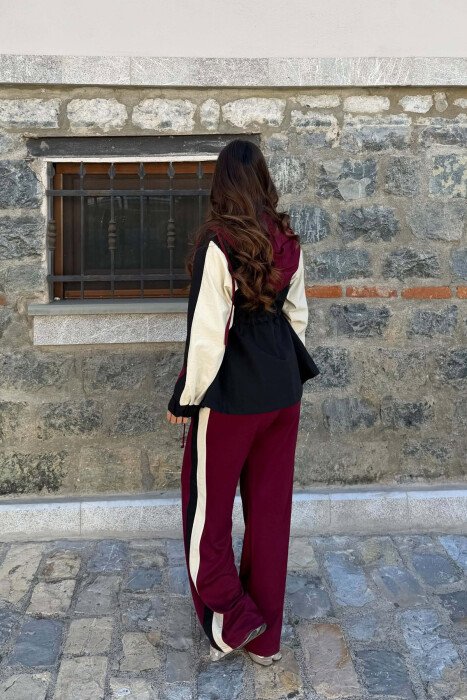ZIPPER JACKET + SWEATPANTS WOMAN SET BURGUNDY/VISHNJE - 5