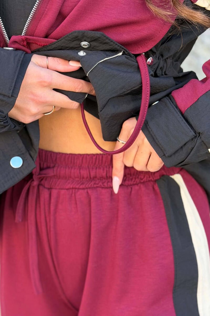 ZIPPER JACKET + SWEATPANTS WOMAN SET BURGUNDY/VISHNJE - 6