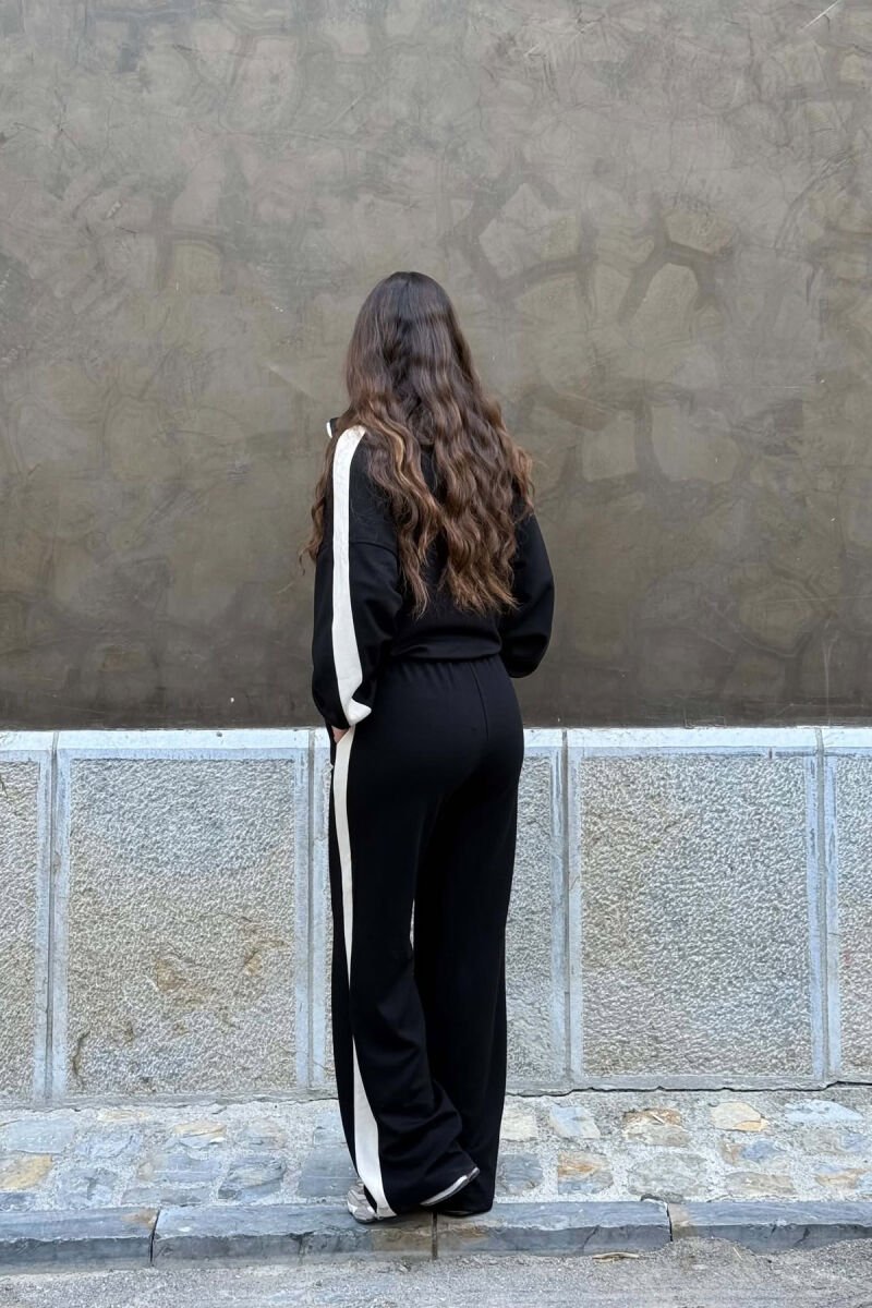 ZIPPER NECK SWEATSHIRT + SWEATPANTS WOMAN SET BLACK/ E ZEZE - 3