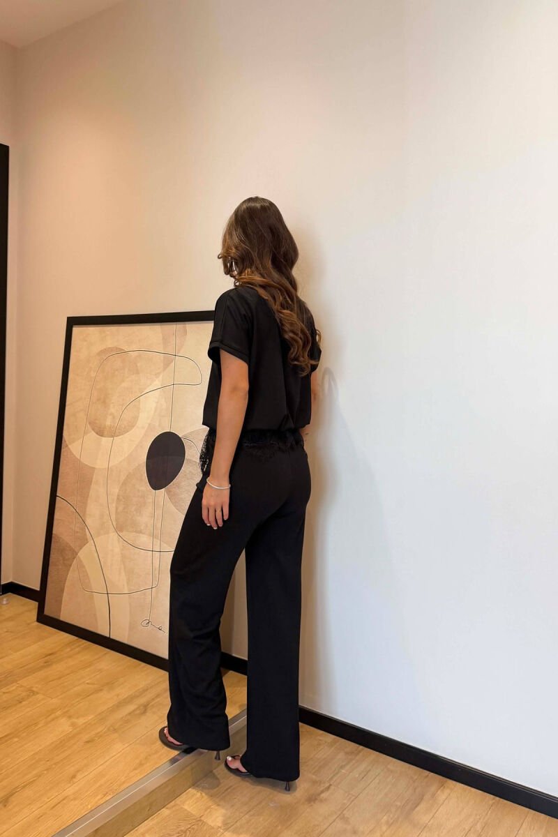 ZIPPER NECK T-SHIRT + TROUSERS WOMAN SET BLACK/ E ZEZE - 5