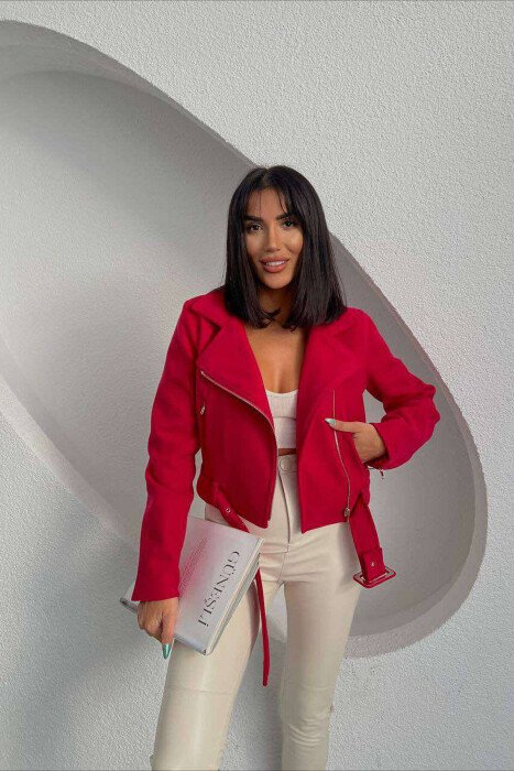 ZIPPER ONE COLOR WOMAN JACKET FUCHSIA/CIKLAMI - KLAUDIO FASHION