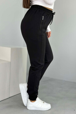 ZIPPER ONE COLOR WOMAN SWEATPANTS BLACK/ E ZEZE - 2