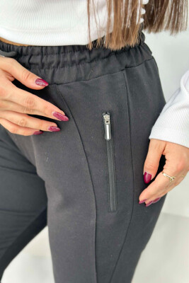 ZIPPER ONE COLOR WOMAN SWEATPANTS BLACK/ E ZEZE - 4