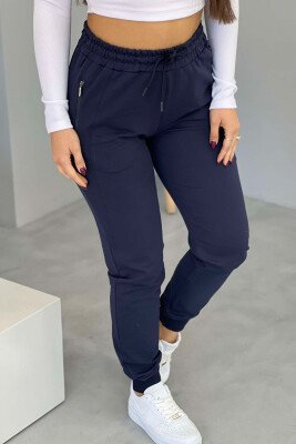 ZIPPER ONE COLOR WOMAN SWEATPANTS BLUE/BLU 