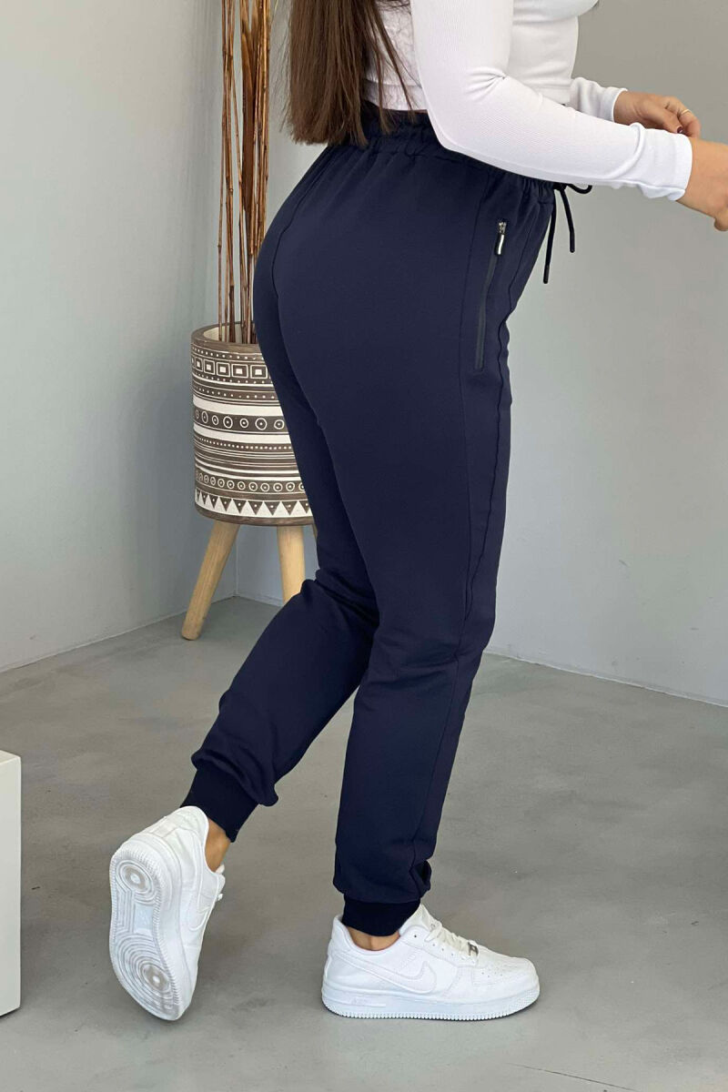 ZIPPER ONE COLOR WOMAN SWEATPANTS BLUE/BLU - 4