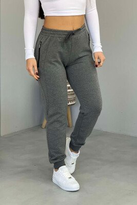 ZIPPER ONE COLOR WOMAN SWEATPANTS GREY/GRI 