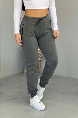 ZIPPER ONE COLOR WOMAN SWEATPANTS GREY/GRI - 1