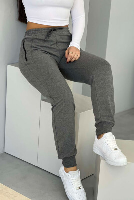 ZIPPER ONE COLOR WOMAN SWEATPANTS GREY/GRI - 2
