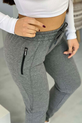 ZIPPER ONE COLOR WOMAN SWEATPANTS GREY/GRI - 6