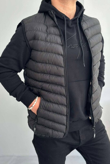 JELEK I THJESHTË ME XHEPA ME ZINXHIR PËR MESHKUJ NË NGJYRËN E ZEZË - KLAUDIO FASHION