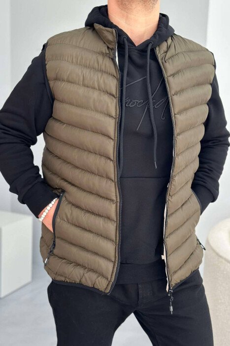 JELEK I THJESHTË ME XHEPA ME ZINXHIR PËR MESHKUJ NË NGJYRËN JESHILE - KLAUDIO FASHION