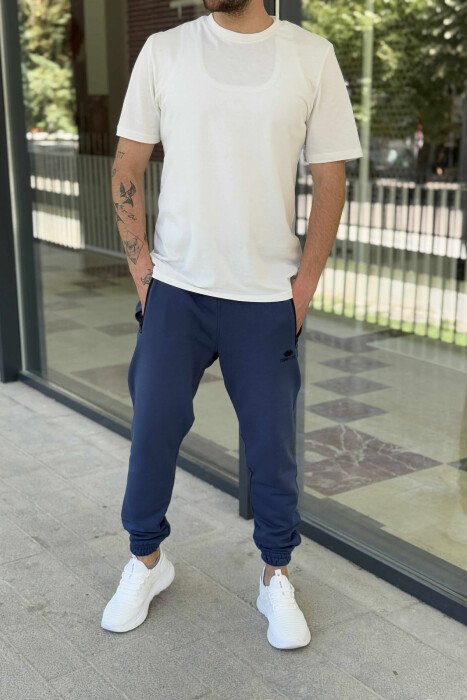 ZIPPER POCKETS ONE COLOR MEN SWEATPANTS BLUE/BLU - 2